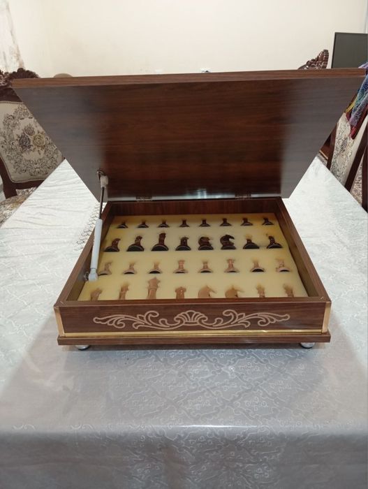 Шахматы с ящиком 54х54 Каспаров фигуры в комплекте высокого качества