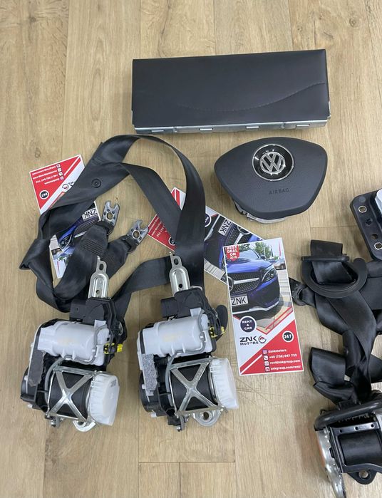 VW Golf 7 - kit airbag volan pasager genunchi - set centuri PRESAFE