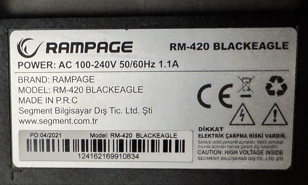 Rampage Display RM-420 blackeagle