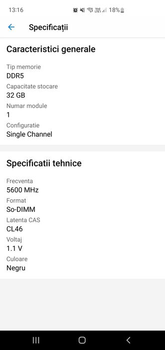 32 GB DDR5 5600 MHZ ADATA nou laptop