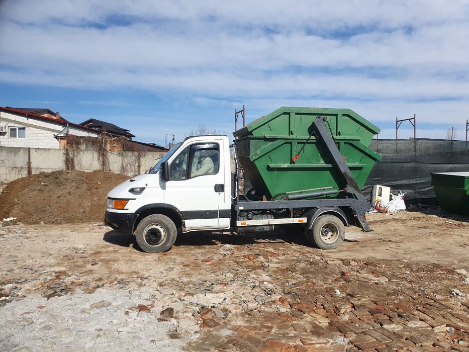 Container gunoi moloz transport moloz nisip pietriș debarasari pământ