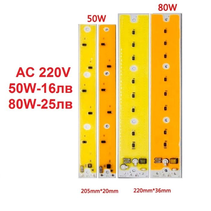 НОВИ МОДЕЛИ LED COB 5-150W вграден драйвер 220V и димиращи