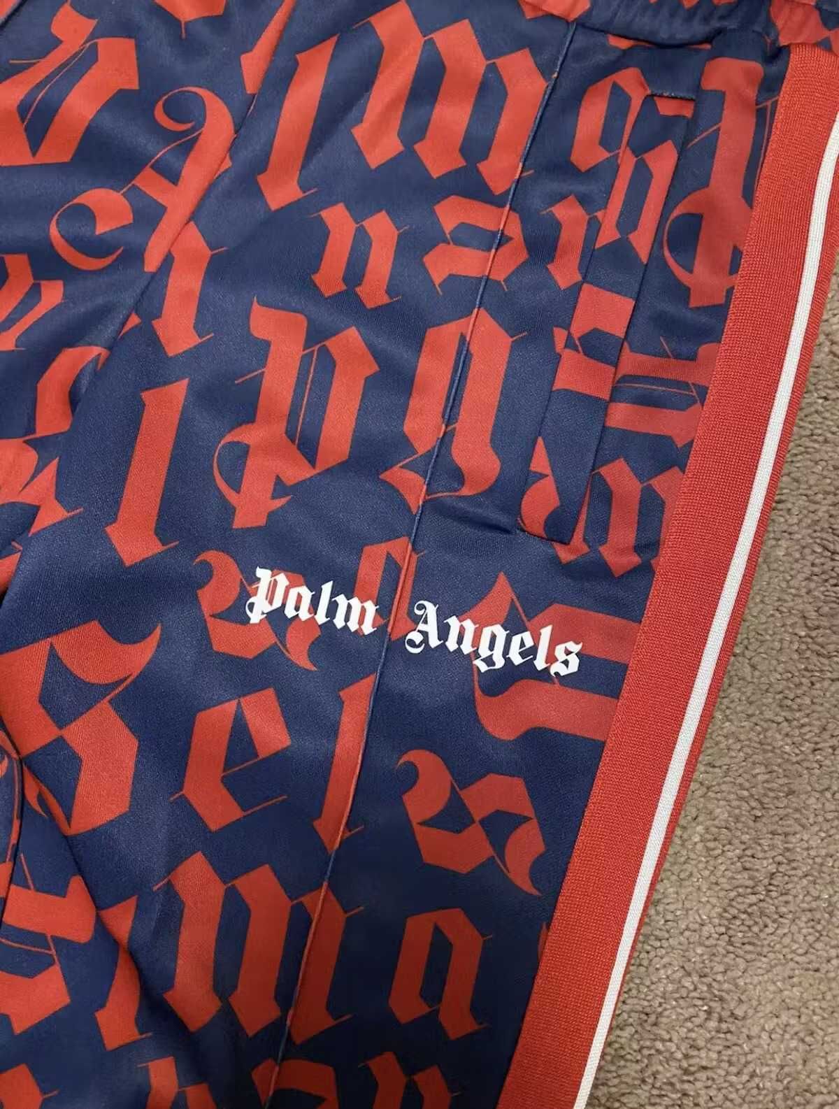 Palm Angels Monogram Straight Fit Track Pants Blue/Red