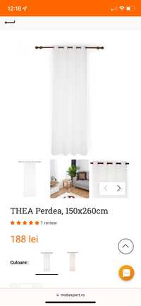 Perdele Mobexpert alb THEA 150x260cm