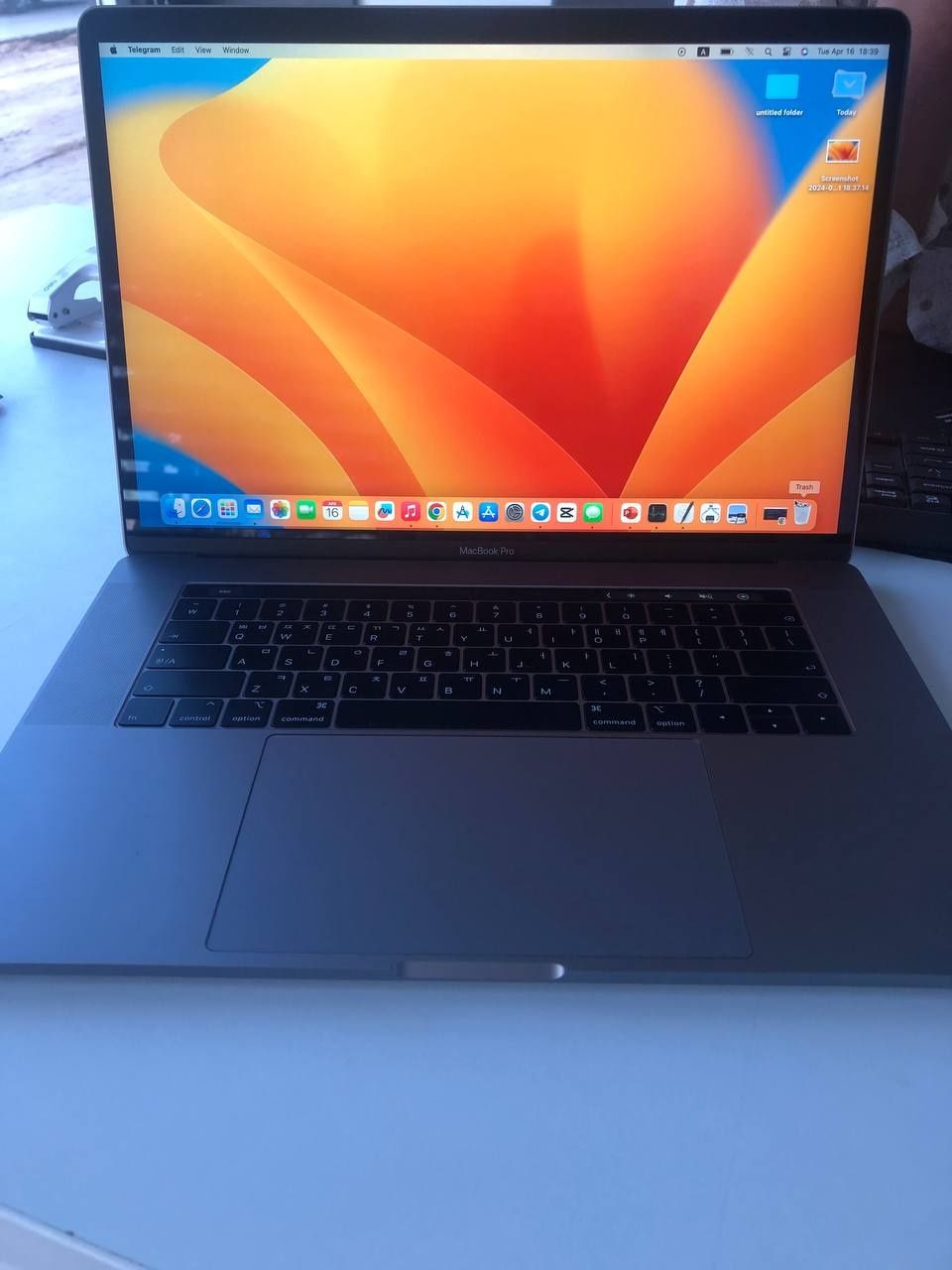 MacBookPro Core i7  tezkor xotirasi 16Gb   operativ xotirasi 512GB