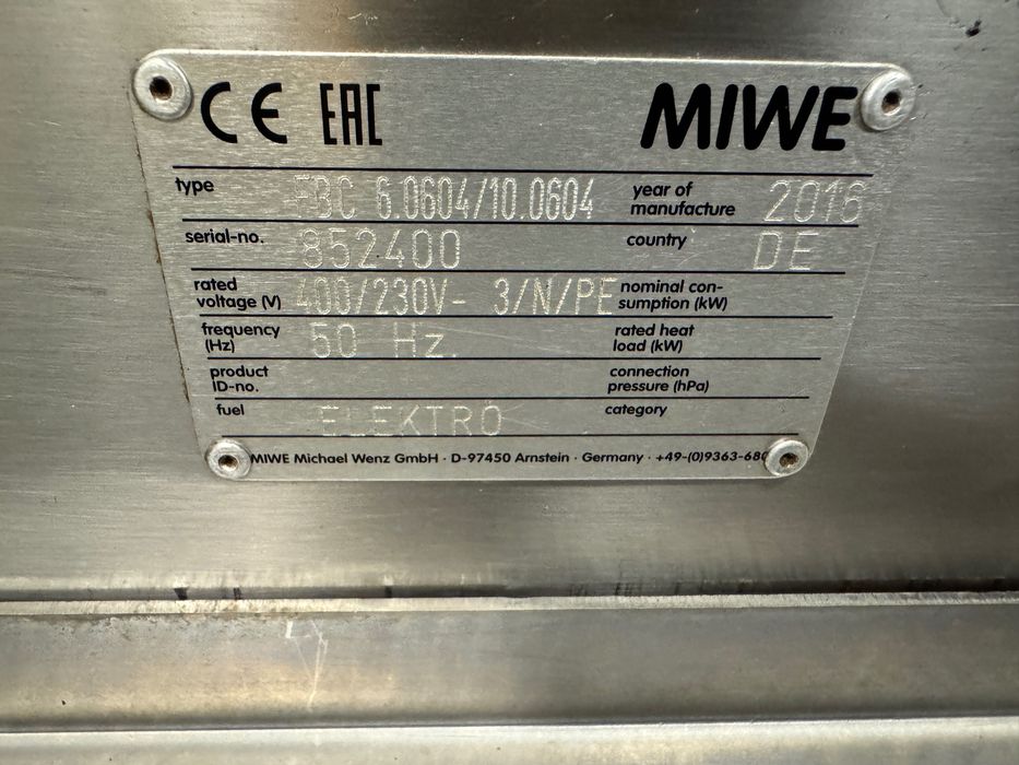 Cuptor patiserie dublu MIWE cu sistem de spălare