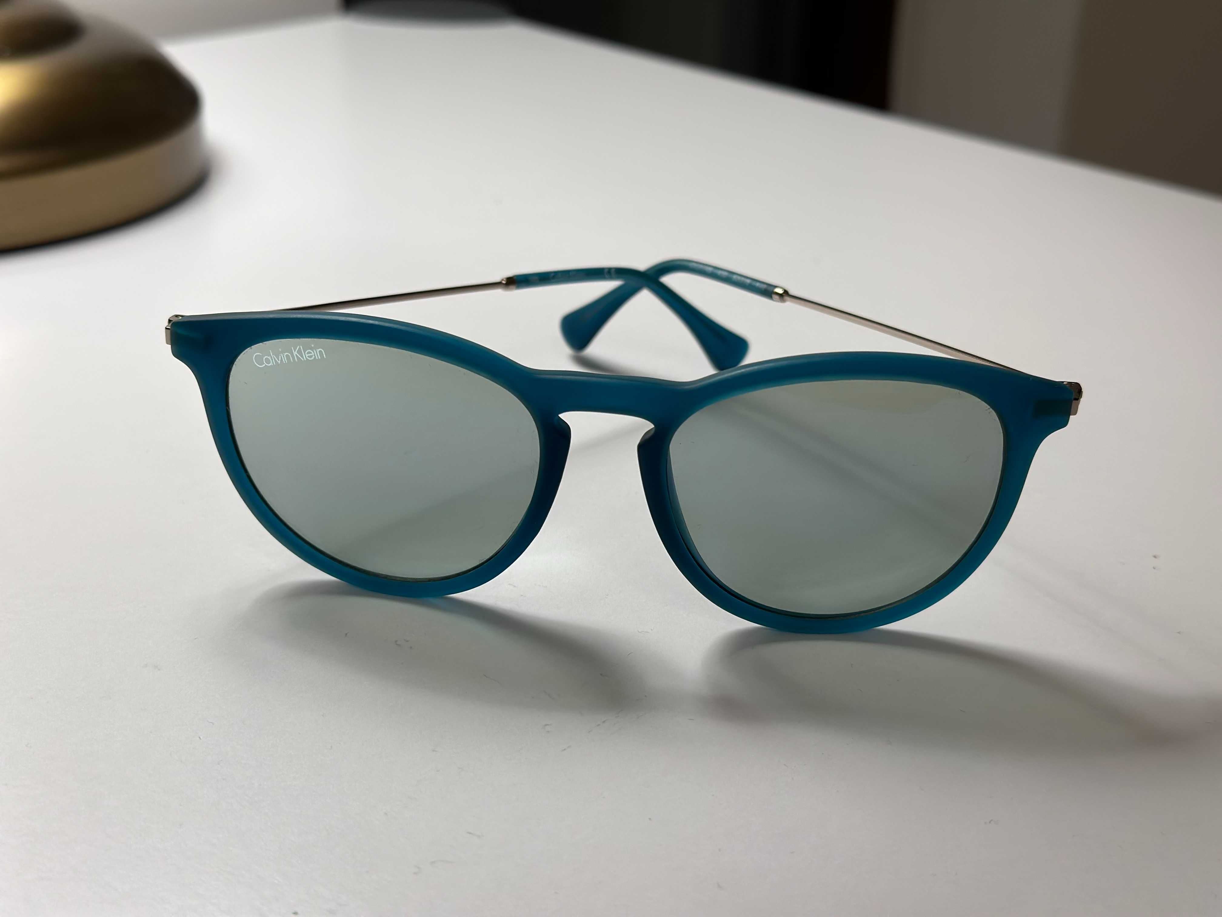 Ochelari de soare Calvin Klein Clubmaster Matte Blue