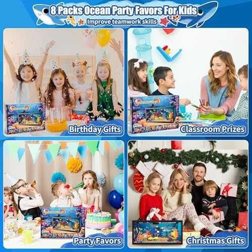 Нов 8 в 1 рибен аквариум сглобяеми модели и осветление за подарък дете