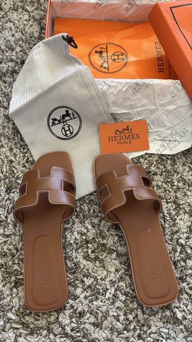 Papuci Hermes Oran piele naturala STOC 38
