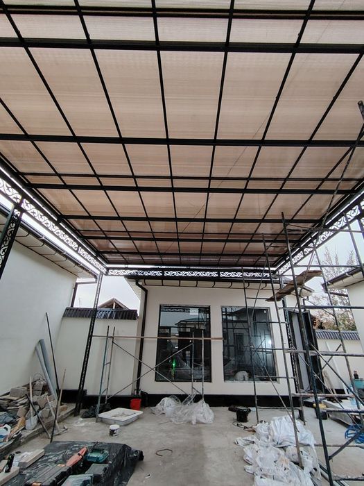 Темир дарвозалар лексан навес решотка ва акфа ешик ва ромлар келиштия