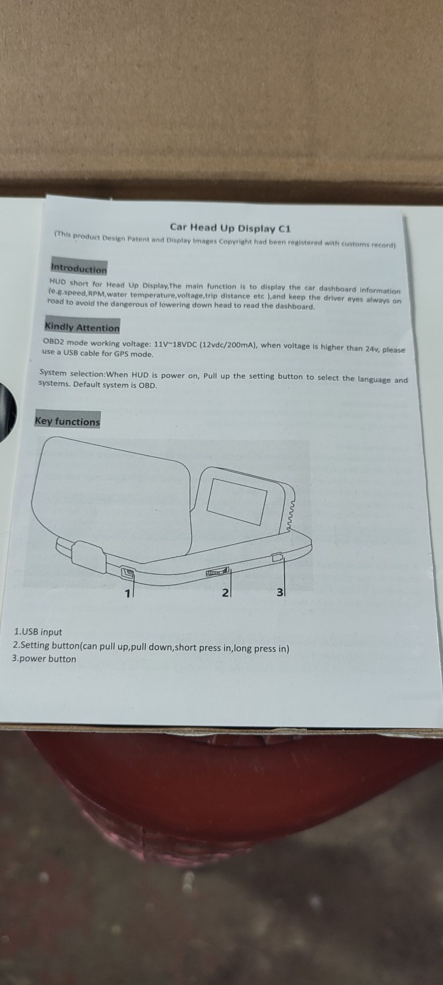 HUD c1 car head up display