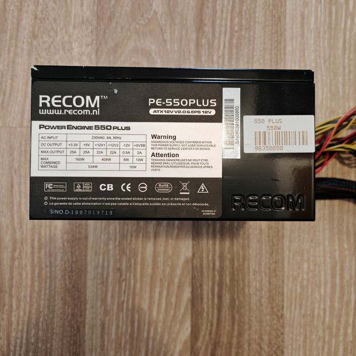 Sursă alimentare pc Recom 550w plus