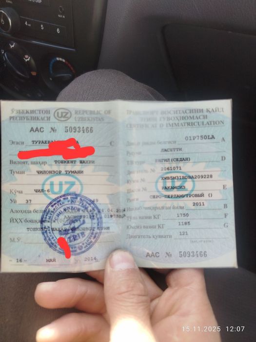 Lacetti metan gaz 2011 yil