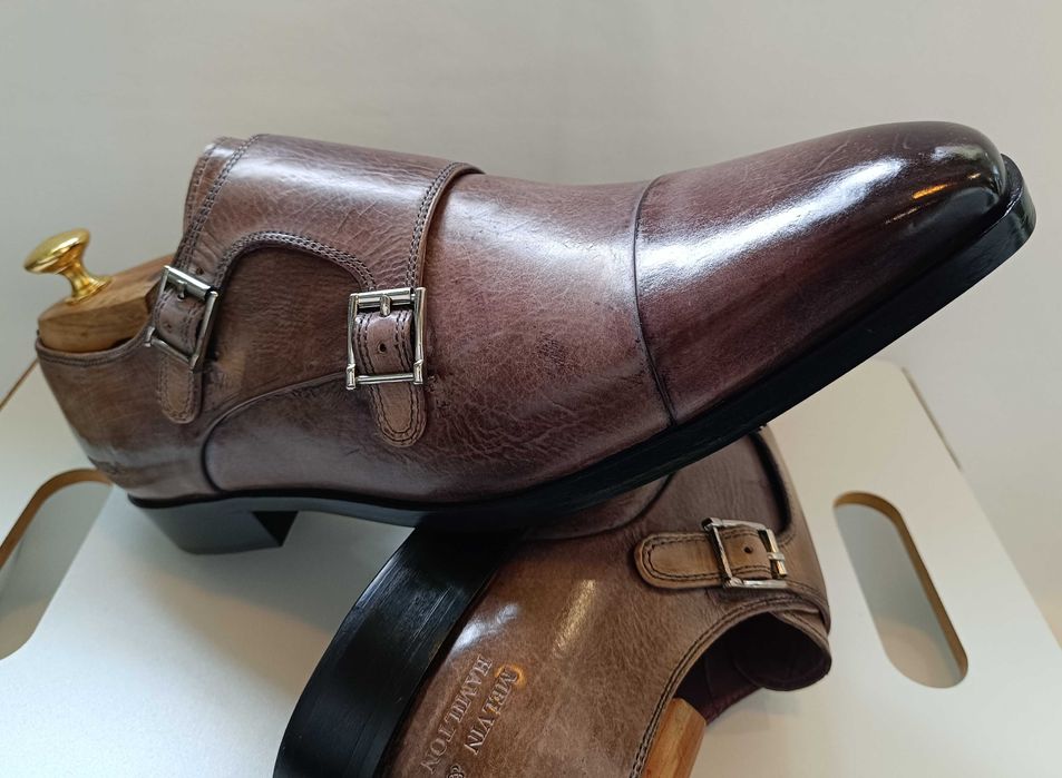 Pantofi monk 39 40 de lux lucrati manual Melvin & Hamilton NOI piele
