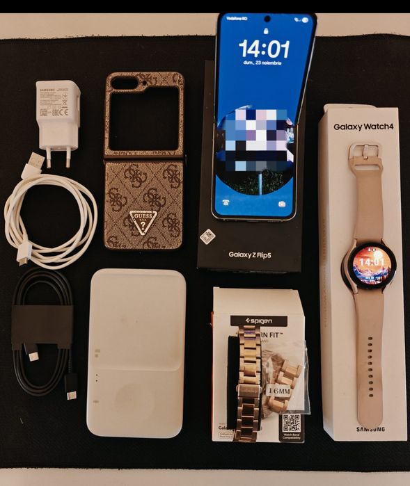 Pachet/Combo Samsung Flip 5 + Galaxy Watch 4