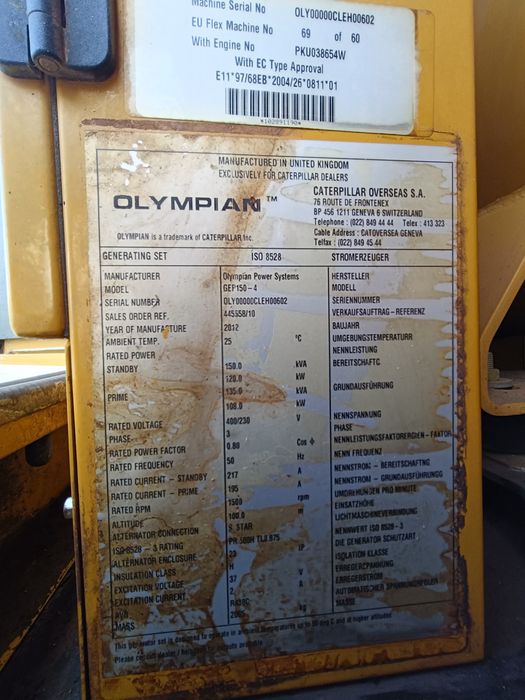 Generator diesel OLYMPIAN 150kVA