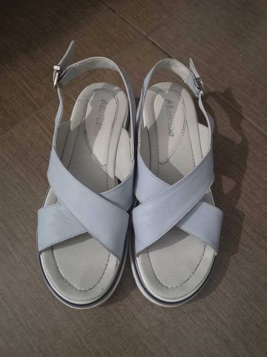 Sandale Marelbo, piele naturala, bleu, foarte confortabile, mar. 40