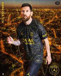 Leo Messi Gold детски екип + Чорапи 2023г Париж Псж комплект