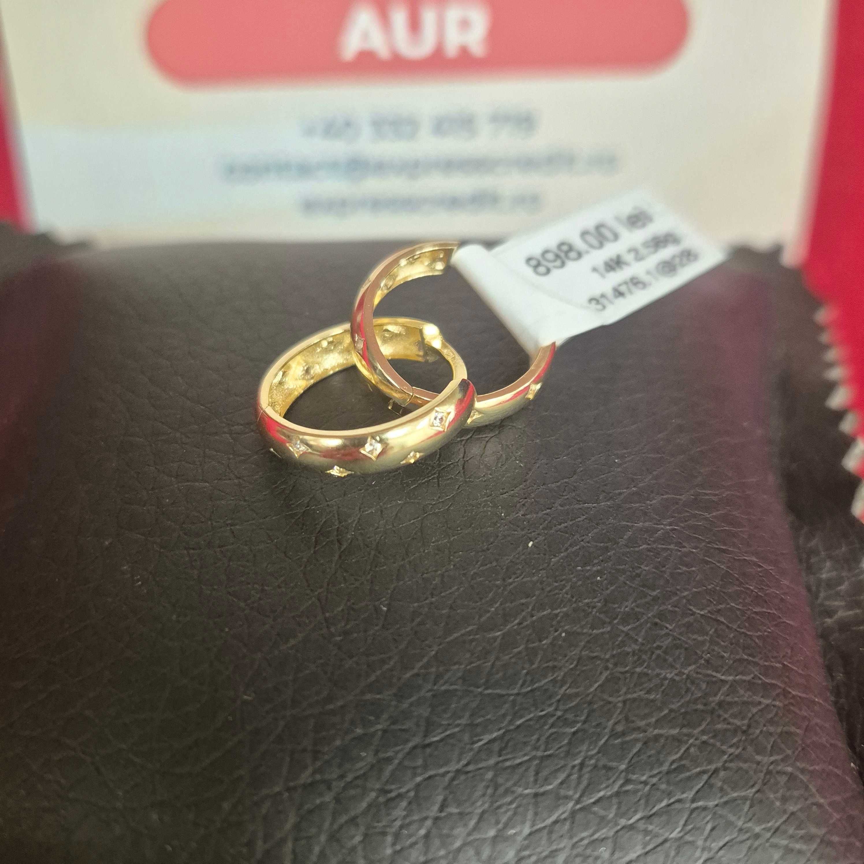 ( B31476.1/ Ag28 Doi Baieti ) Cercei Aur 14K - 2.56 grame / 898 lei