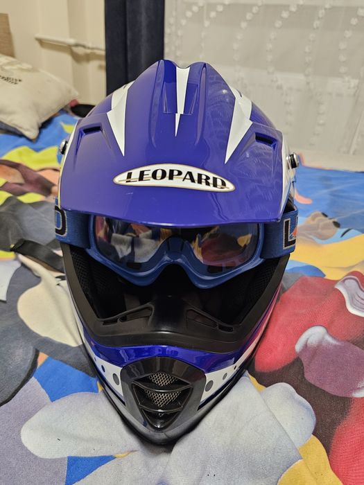 Casca Leopard enduro pentru bicicleta sau atv si ochelari pentru copii