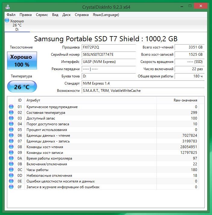 Внешний SSD Samsung T7 Shield 1 Tb