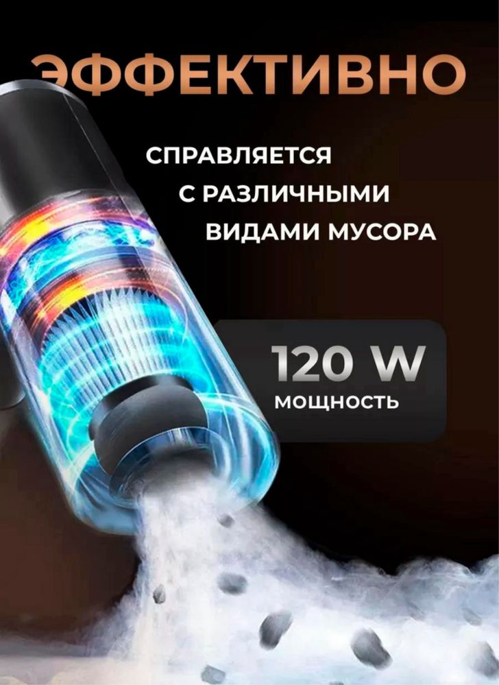 Автомобильный пылесос беспроводной, портативный, USB.