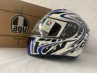 Casca moto full face XS K-3 AGV E2205 WIRE WHITE BLUE