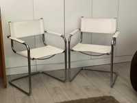 Marcel Breuer-Mart Stam scaune piele alba
