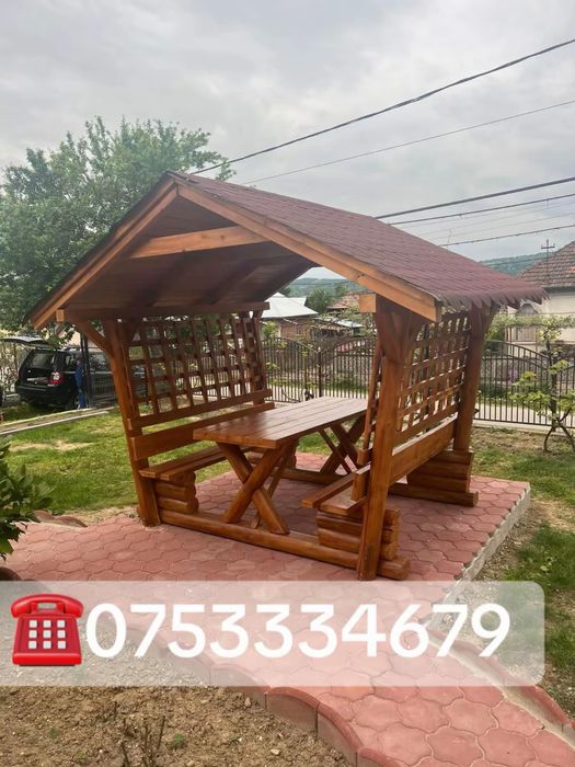 Leagan balansoar foisor set masa cu banci fantana