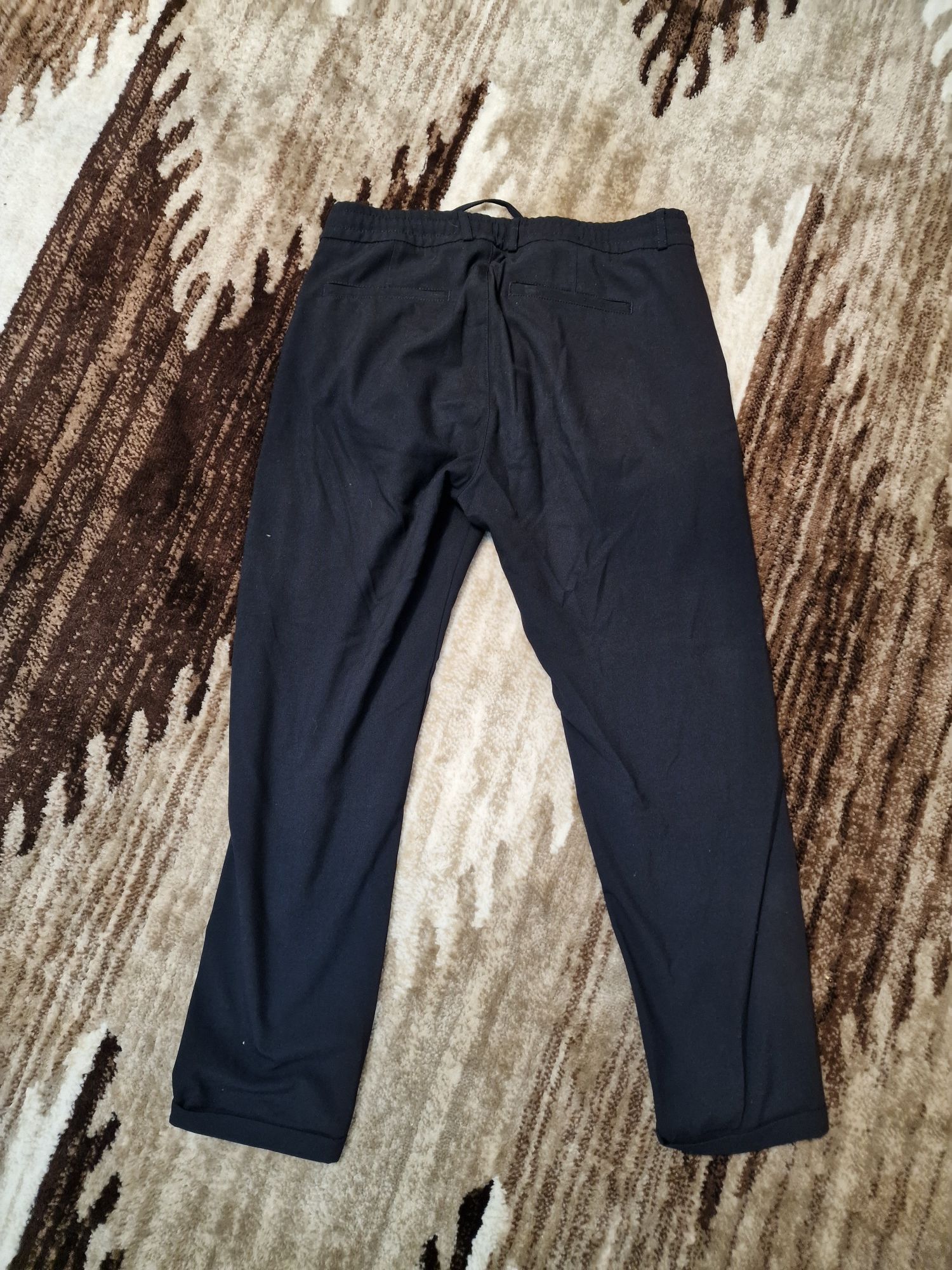 Pantaloni eleganti slim fit 42 baieti barbati bleumarin