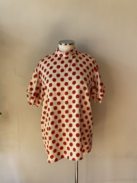 Бежов топ на червени точки, Zara, M/ L