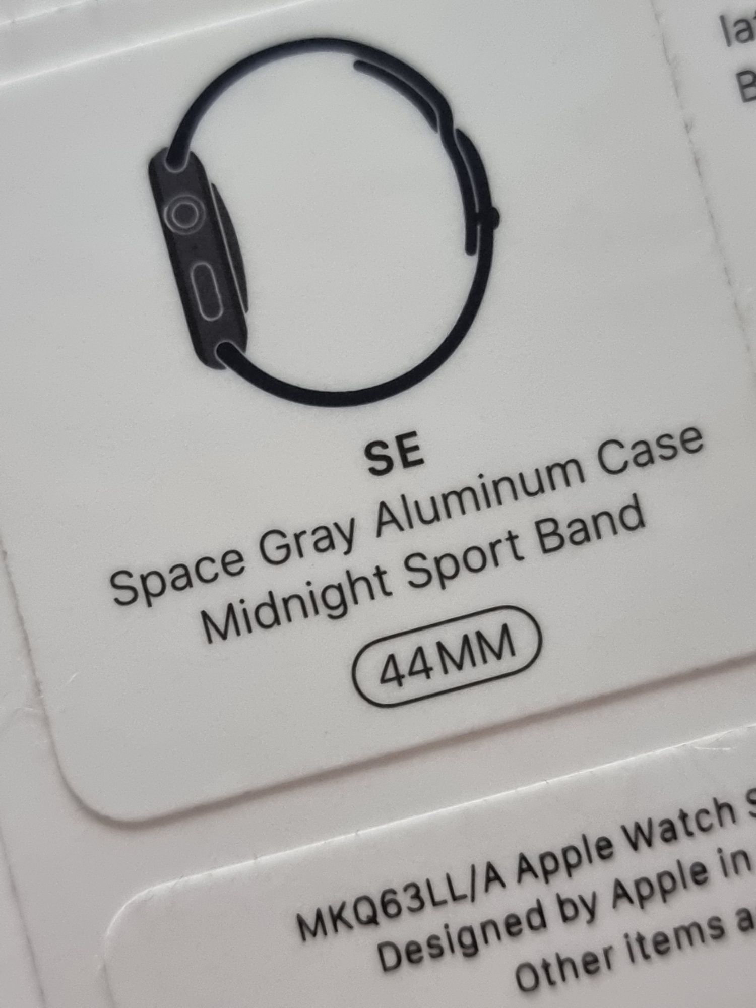Apple Watch SE, GPS, Carcasa Midnight Alum 44mm, Midnight Sport Band.