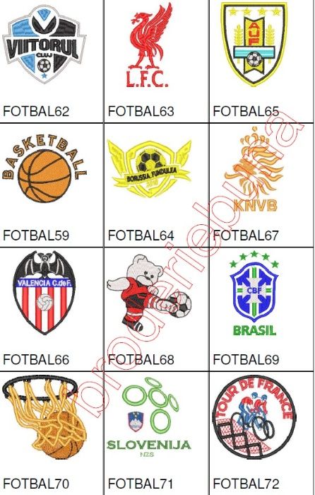broderii cluburi de FOTBAL programe