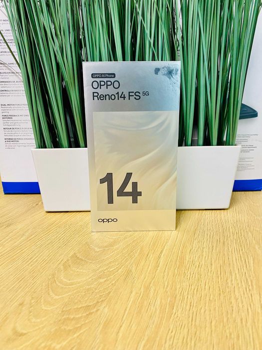 ЧИСТО НОВ !!! OPPO Reno14 FS, 12GB RAM, 512GB, 5G, Luminous Green
