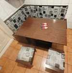 Colțar cu masă, 2 scaune(bucătărie) și cuier(hol)