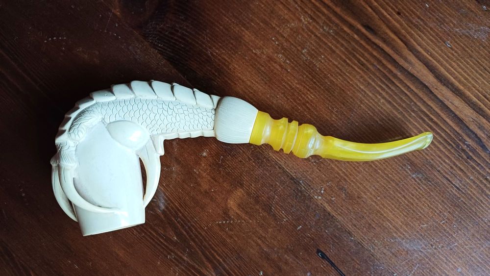 Vand Pipa "Meerschaum", model gheara vultur, "Eagle Claw" , Nefolosita