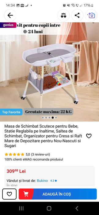 Măsuță de infasat