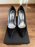 Stiletto negri din piele
