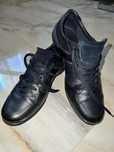 Geox - Pantofi sport din piele cu model uni, Albastru/Negru