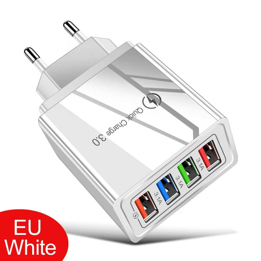 Бързо зарядно адаптер 3.1А USB, зареждане за мобилен телефон QC 3.0