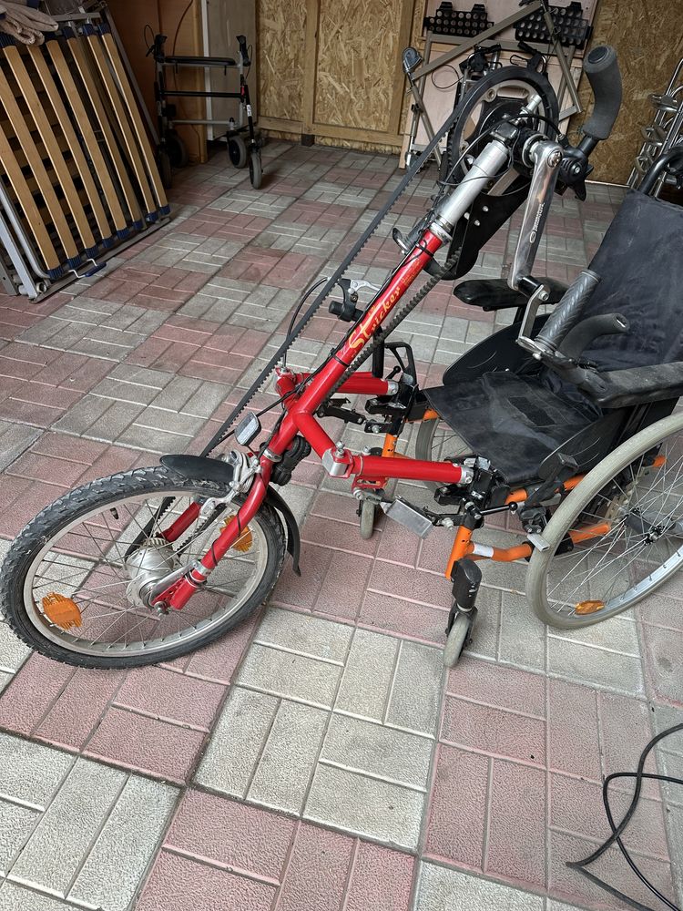 Bicicleta pt scaun rulant handicap batrani sau dizabilitati