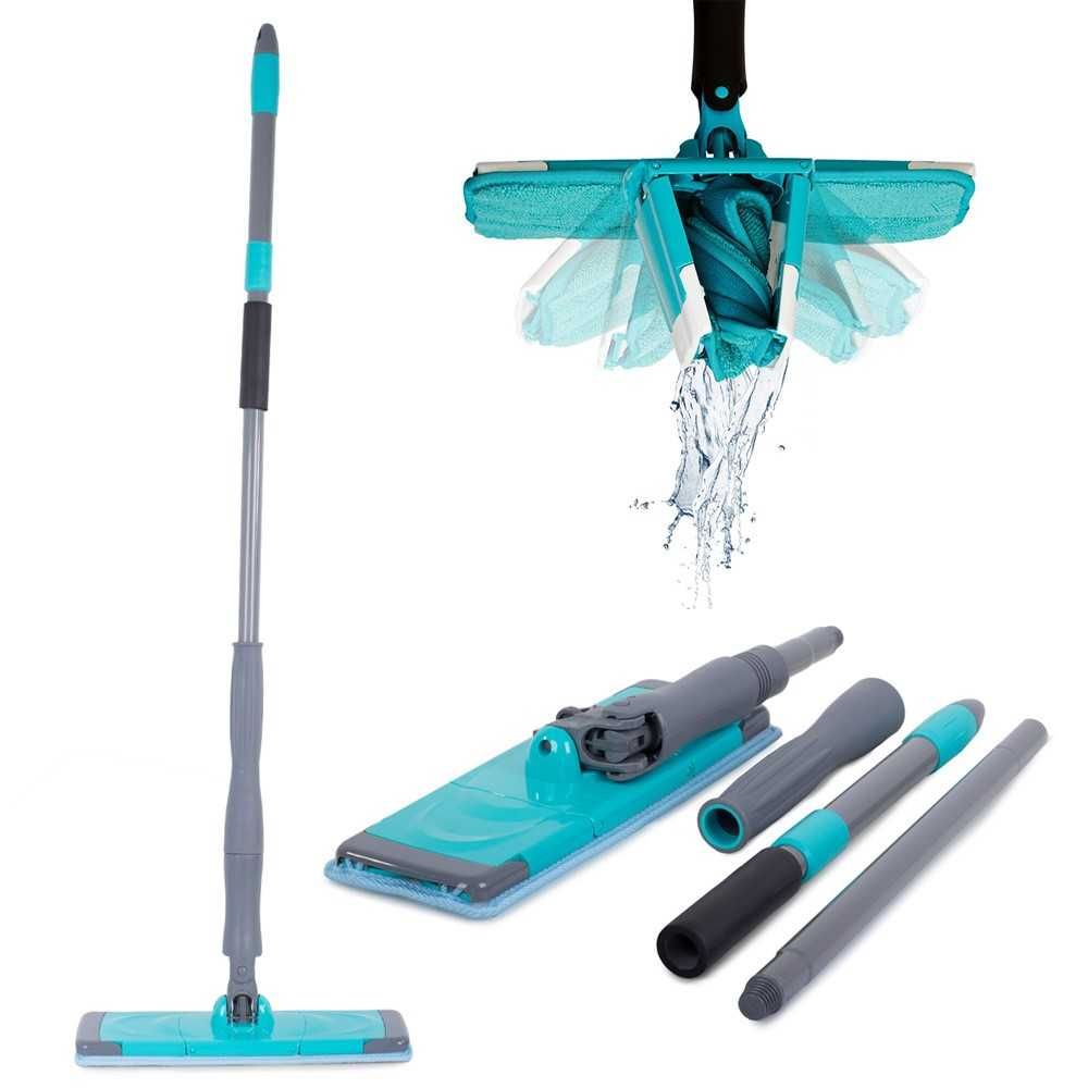 Mop plat rotativ 360° sistem de stoarcere maner extensibil 100-122 cm