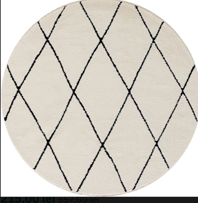 Covor rotund, moale si pufos, 140 cm diametru