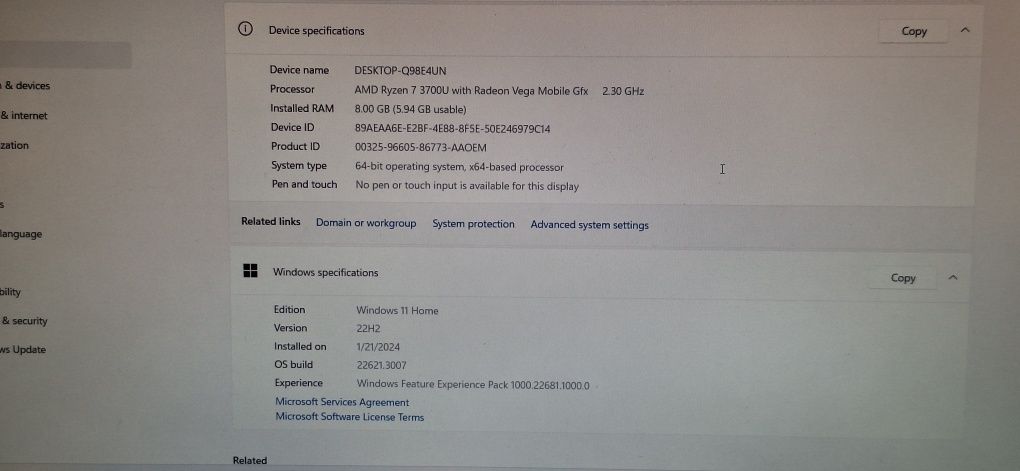 Vând laptop Acer model A315-42