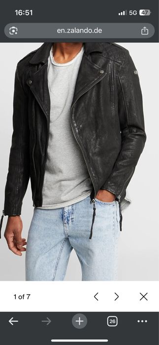 Tigha black genuine leather jacket