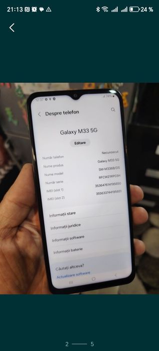 Samsung Galaxy M33 5G / 128GB / 6GB Rami 
Android 14