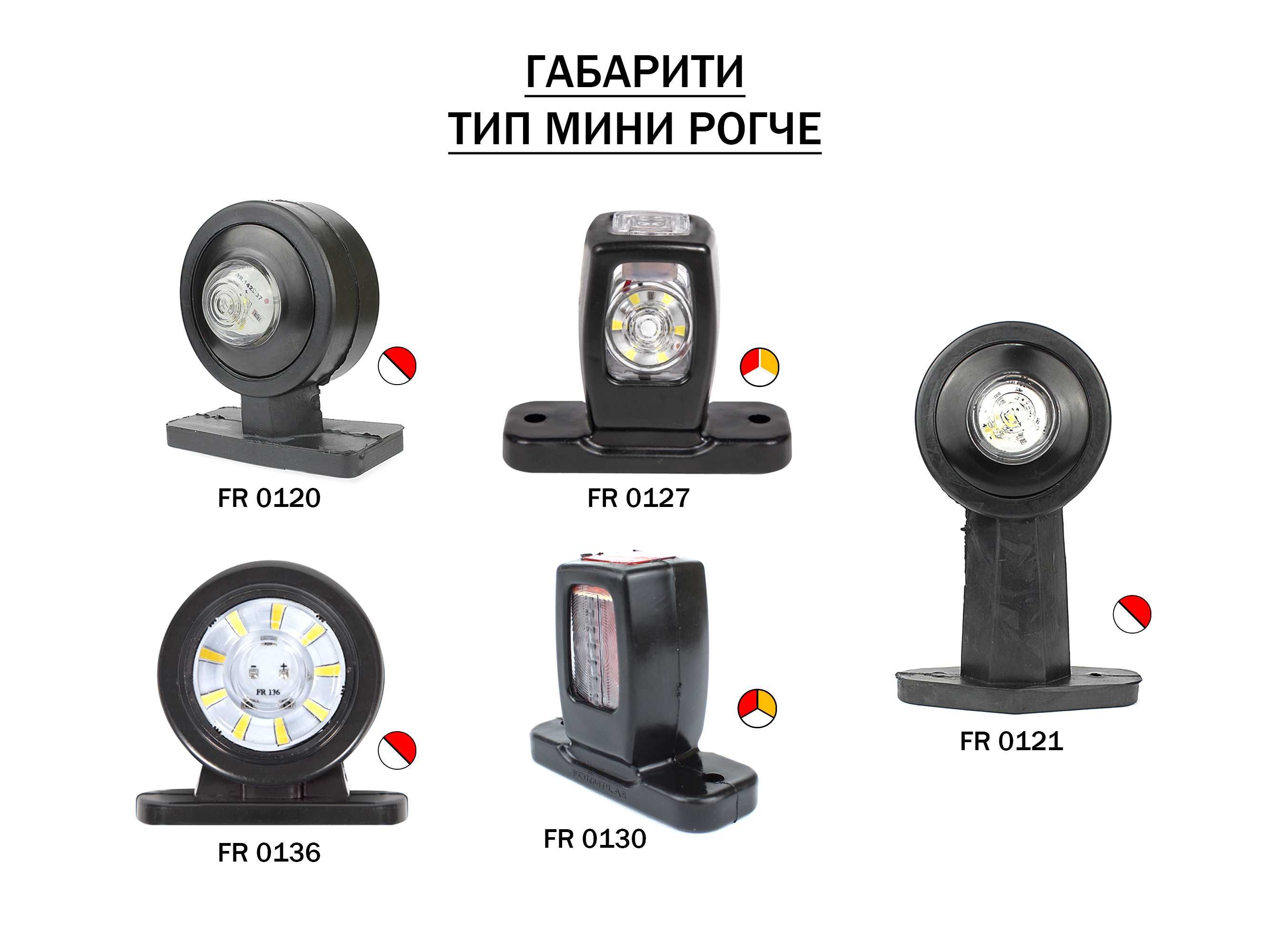 ЛЕД LED Габарити тип мини рогче - прави