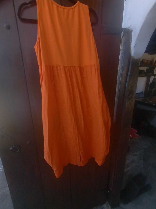 прекрасна ленена рокля-сукман, модел балон, ГО до 110