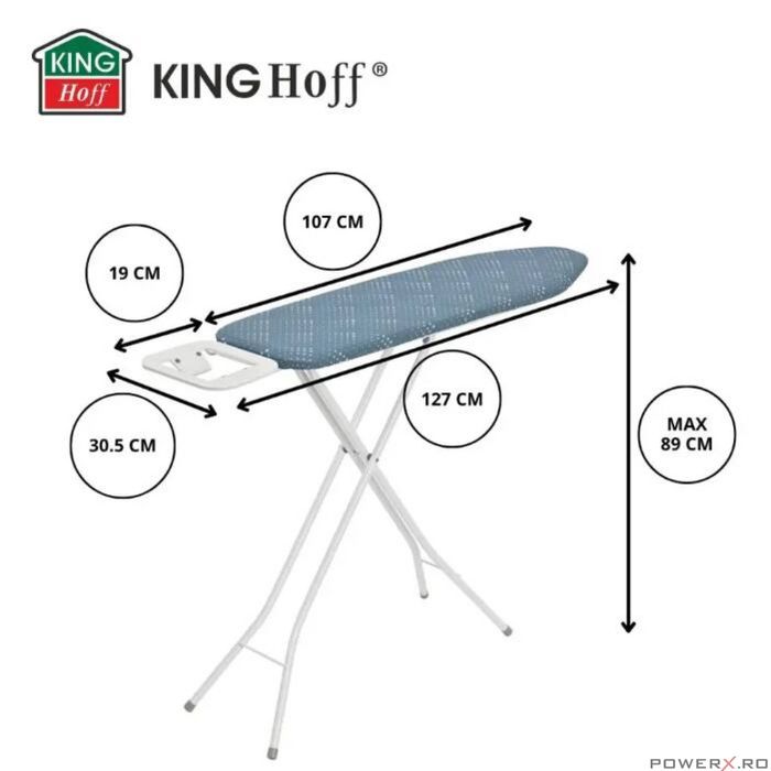 Masă de călcat cu suport, 4 niveluri de reglare, Kinghoff
