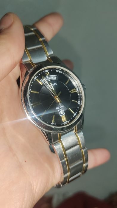 «Оригинальные мужские часы Casio WR 50M, стальной корпус и браслет, де